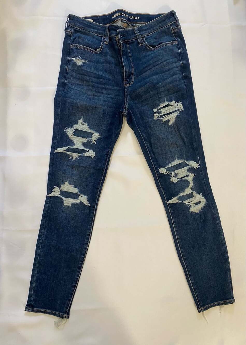 American Eagle Next Level Stretch Jeans Size 12 Distressed Skinny